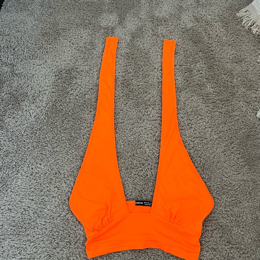 SHEIN Bright Orange Crop Top